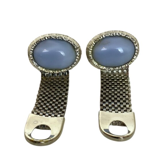 Vintage Envoy Blue Stone Cufflinks With Box Mens Jewelry Accessory - Picture 2 of 4